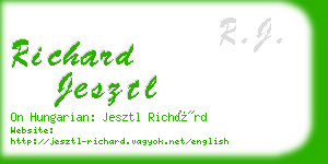 richard jesztl business card